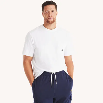 Nautica Mens Big & Tall Pocket T-shirt In White