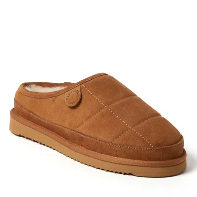 Dearfoams Fireside By  Men's Grafton Quilted Genuine Shearling Clog Slipper In Pink