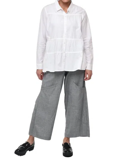 Tulip Clothing Alix Button Down Blouse In White In White