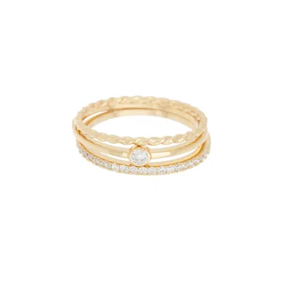 Adornia 14k Gold Plated Three Band Ring Set In Gold
