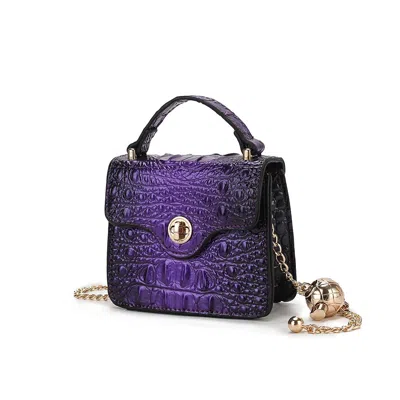 Mkf Collection By Mia K Luxe Croc-embossed Mini Satchel With Chain Strap By Mia K In Purple