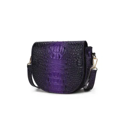 Mkf Collection By Mia K Amalia Croc-embossed Crossbody Fashion Bag By Mia K. In Purple