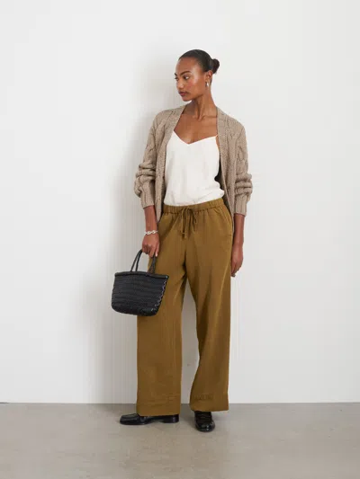Alex Mill Riley Pant In Drapey Twill In Khaki Brown