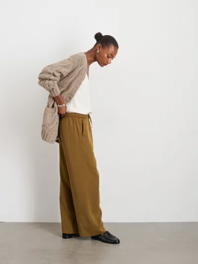 Alex Mill Riley Pant In Drapey Twill In Khaki Brown