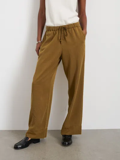 Alex Mill Riley Pant In Drapey Twill In Khaki Brown