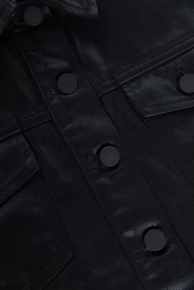 L Agence Koda Coated Jacket In Noir Coated
