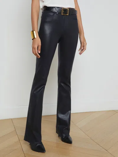L Agence Ruth Coated Straight-leg Jean In Metro Coated
