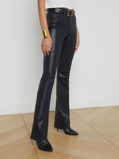 L Agence Ruth Coated Straight-leg Jean In Metro Coated