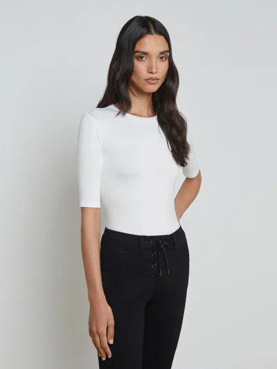 L'agence Saundra Jersey Tee In White