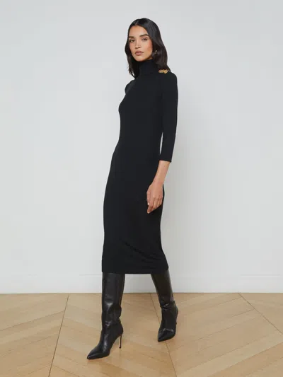 L Agence Violetta Turtleneck Knit Dress In Black