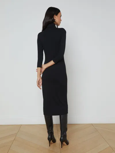 L Agence Violetta Turtleneck Knit Dress In Black