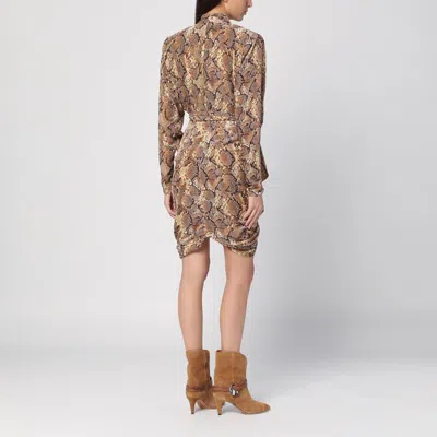 Isabel Marant Cleora Snake Print Mini Dress In Cream