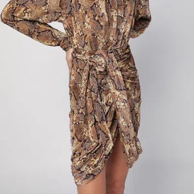 Isabel Marant Cleora Snake Print Mini Dress In Cream