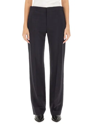 Isabel Marant Straight Leg Trousers With Pockets And Crease In Black