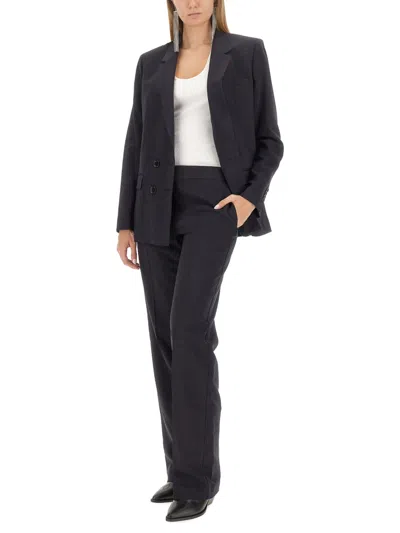 Isabel Marant Straight Leg Trousers With Pockets And Crease In Black