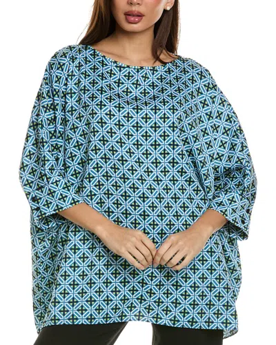 St John Draped Blouse In Blue
