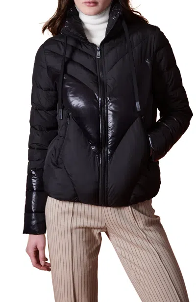 Bernardo Rcycled Mixed Puffer In Black