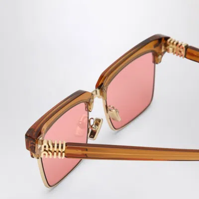 Miu Miu Runway Square Sunglasses In Pink