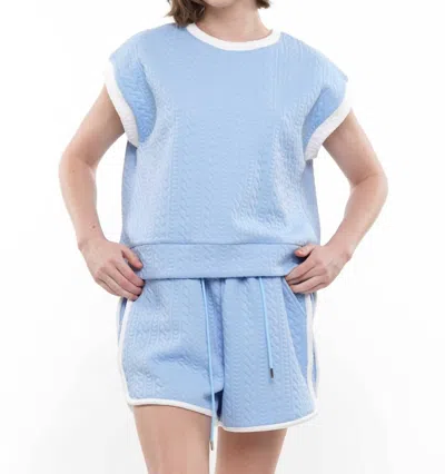 Why Dress Textured Top In Powder Blue In Blue