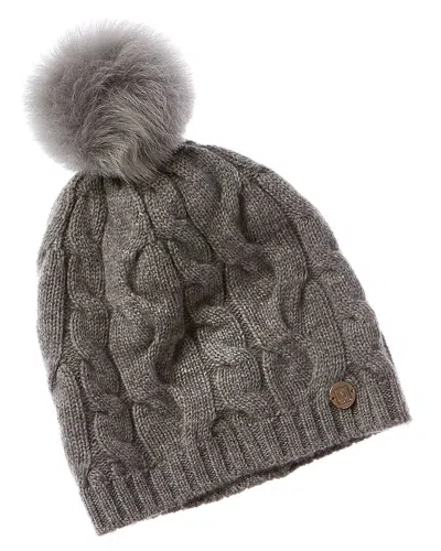 Bruno Magli Ombre Cable Slouch Wool & Cashmere-blend Beanie In Grey