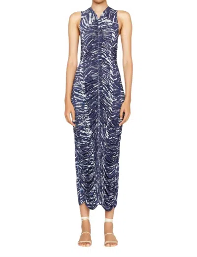 Shop Marie Oliver Roxie Midi Dress In Indigo Zebra In Multi