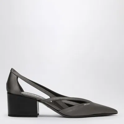 Prada Pointed Toe Block Heel Cut-out Pumps In Pink