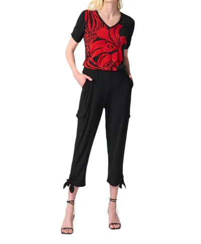 Joseph Ribkoff Knit Jogger Pants With Cargo Pockets In Black In Black