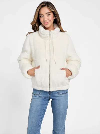 Guess Factory Zarleen Faux-fur Jacket In White