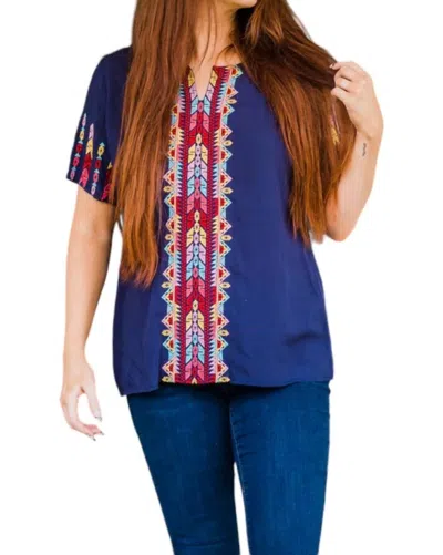 Layerz Clothing Follow Your Arrow Top In Navy In Blue