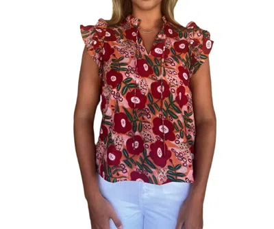 Joy Joy Ora Top In Poppies In Multi