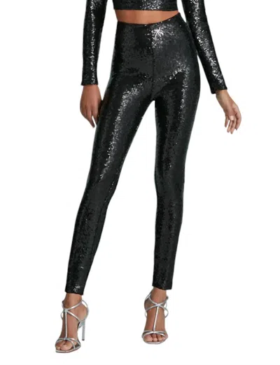 Commando High Rise Sequin Leggings In Black In Black