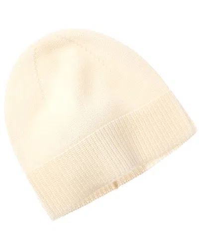 Amicale Cashmere Jersey Cashmere Beanie In White