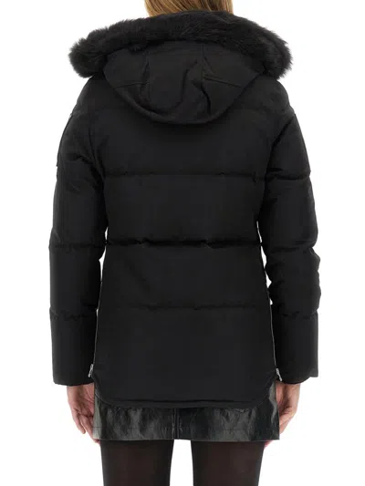 Shop Moose Knuckles Hooded Jacket In Black