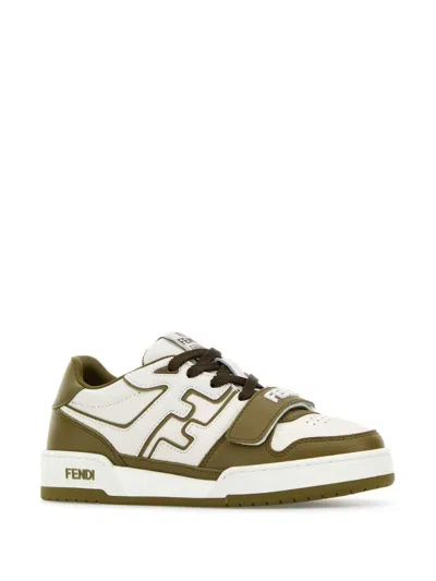 Shop Fendi Stylish Leather Touch-strap Sneakers For Women In Green