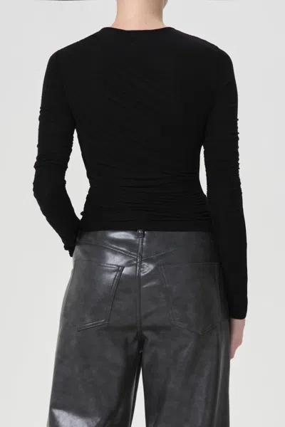 Agolde Tania Ruched Stretch-jersey Top