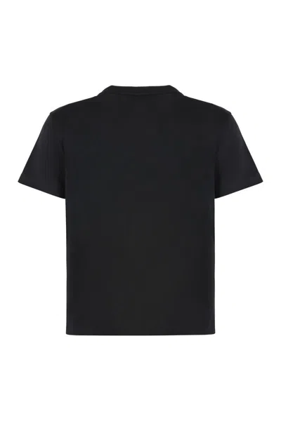 Alexander Wang Essential Jersey Shrunk Tee With Puff Logo Black In Black