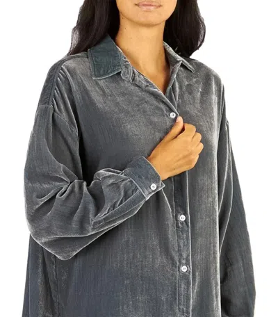 Shop Cruna Ivy Pervinca Boyfriend Shirt In Blue