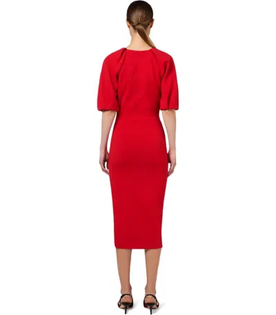 Shop Elisabetta Franchi Red Passion Knitted Midi Dress