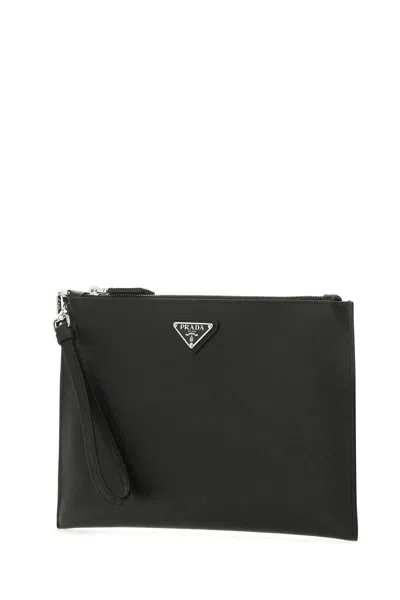 Shop Prada Clutch In Black