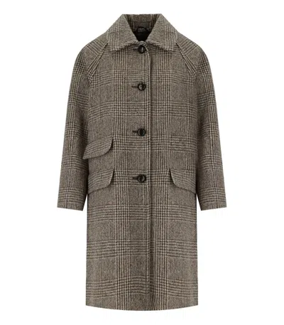 Shop Weekend Max Mara Pitone Brown Midi Coat