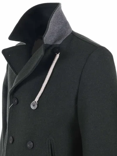 Camplin Peacoat In Wool Blend In Black