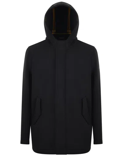 Manuel Ritz Jacket In Stretch Twill In Black