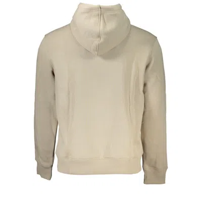 Calvin Klein Beige Fleece Hooded Sweatshirt With Logo Embroidery In Beige