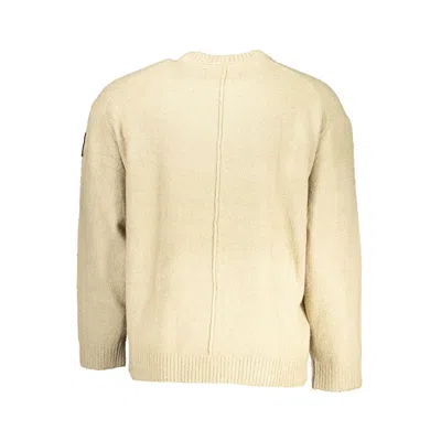 Shop Calvin Klein Chic Beige Crew Neck Sweater With Contrast Men's Details