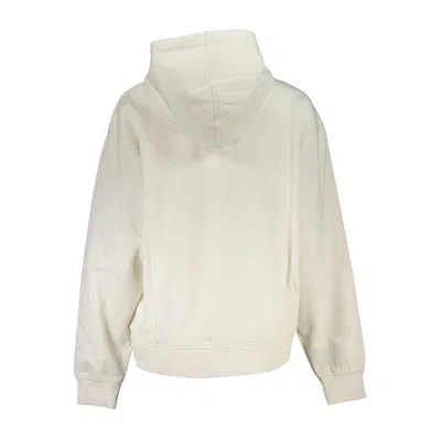 Calvin Klein Chic White Hooded Sweatshirt With Central Pocket In White