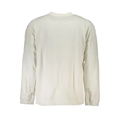 Calvin Klein Elegant Crew Neck Sweater With Brushed Logo In White