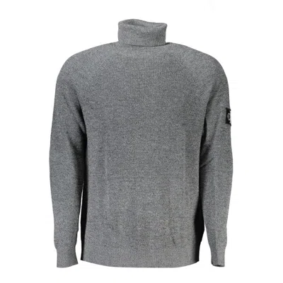 Calvin Klein Elegant Gray Wool High Neck Sweater In Gray