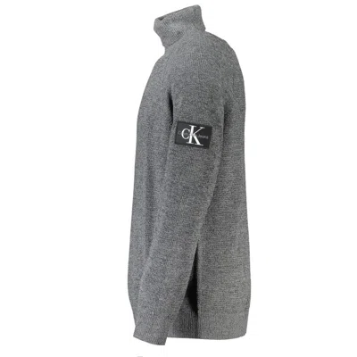 Calvin Klein Elegant Gray Wool High Neck Sweater In Gray