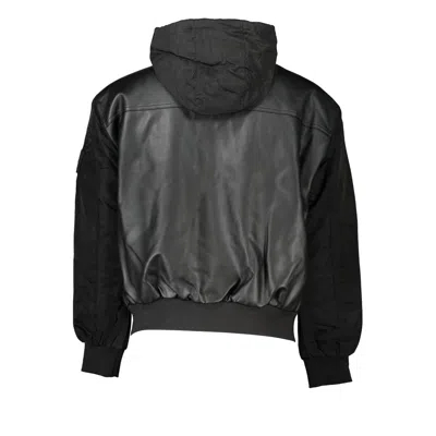 Calvin Klein Sleek Black Hooded Jacket With Contrasting Details In Black