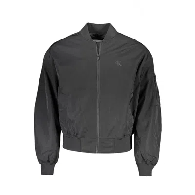 Calvin Klein Sleek Long Sleeve Zip-up Jacket In Black